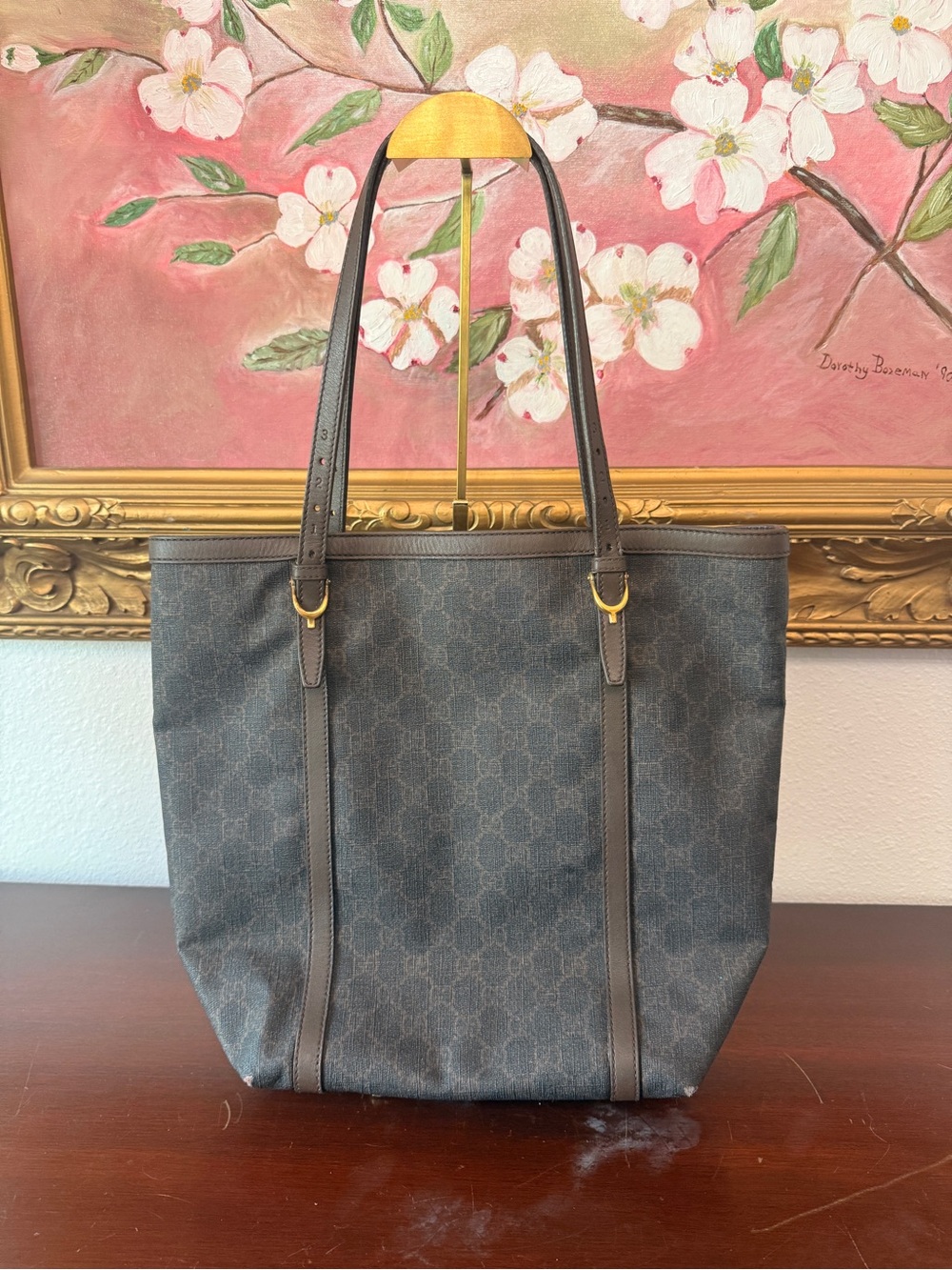 Authentic vintage Gucci GG monogram canvas tote
